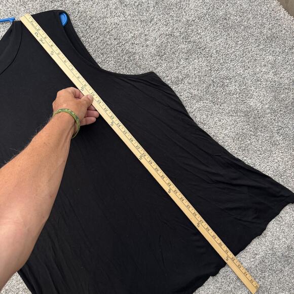 Ava & Viv Shirt Womens 2X Black Sleeveless Muscle Tank Top Stretch Rayon Spandex - Picture 2 of 9